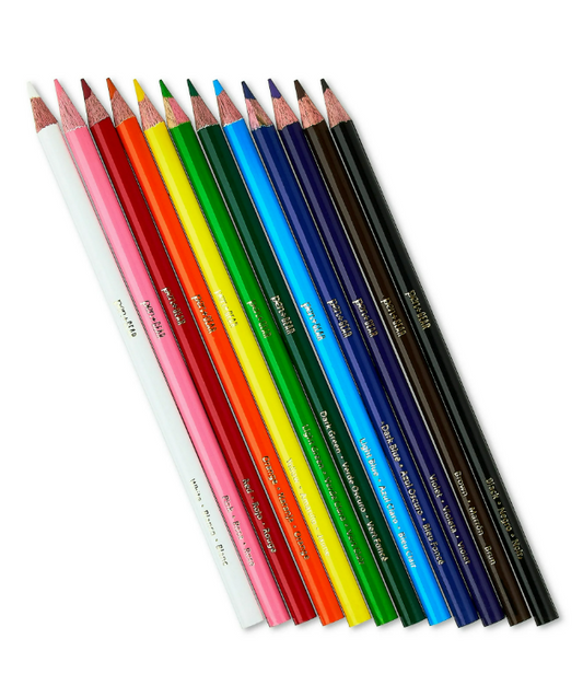 12ct Assorted Sharpened Colored Pencils